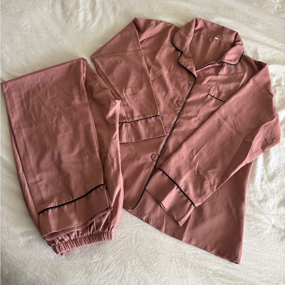 Pink Pajamas with Black Trim
